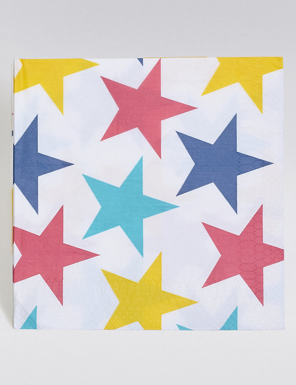 Colourful Star Napkins Image 1 of 2
