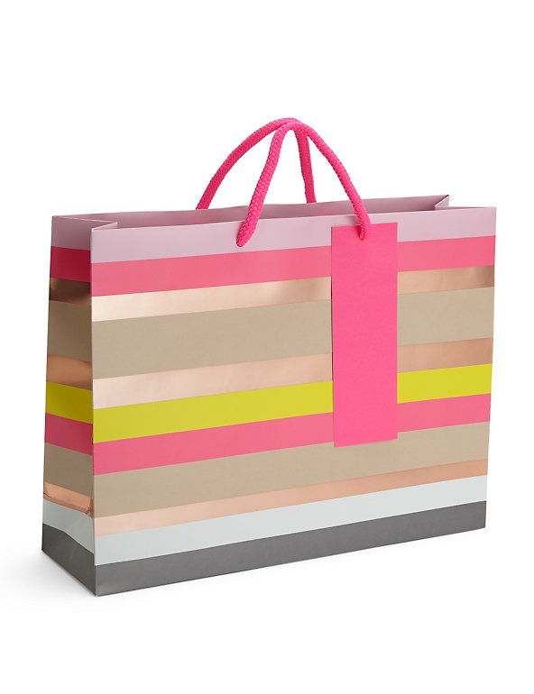 Colourful Stripes Large Gift Bag Image 1 of 2