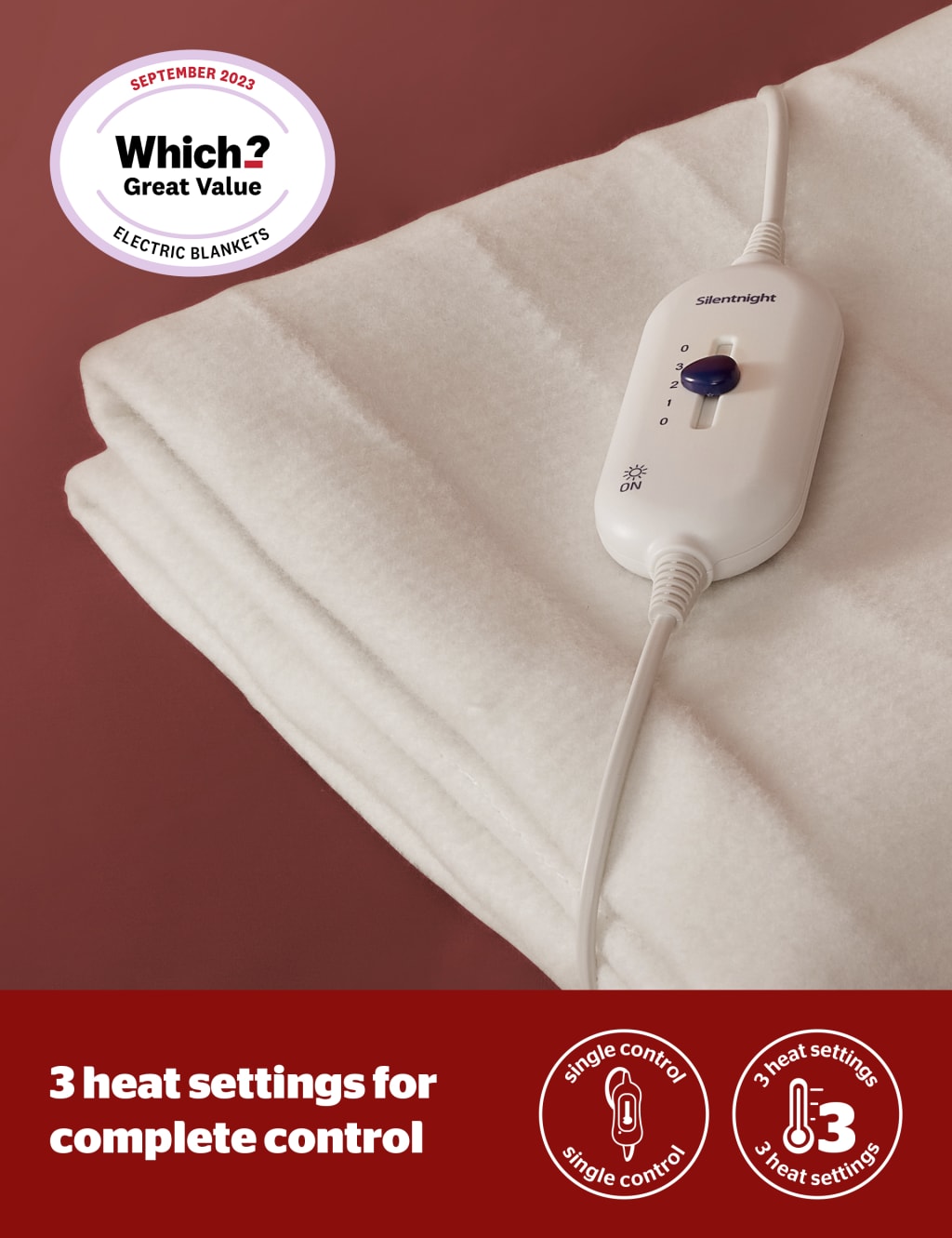 Comfort Control Fleece Electric Blanket Silentnight M&S