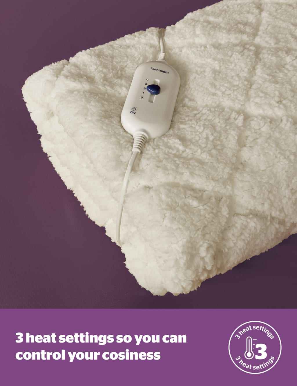 Comfort Control Teddy Fleece Heated Blanket Silentnight M&S