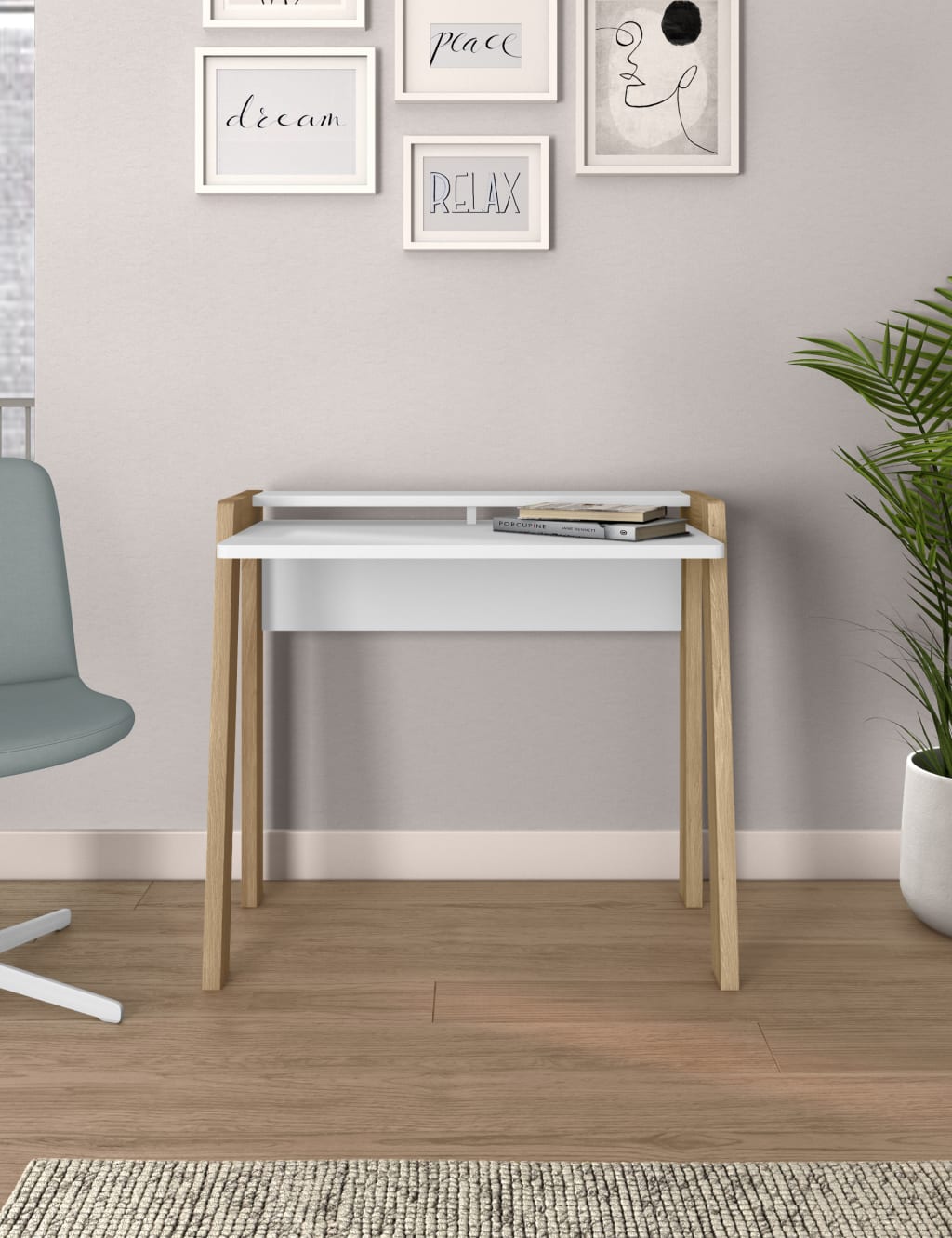 Small gray hot sale desk