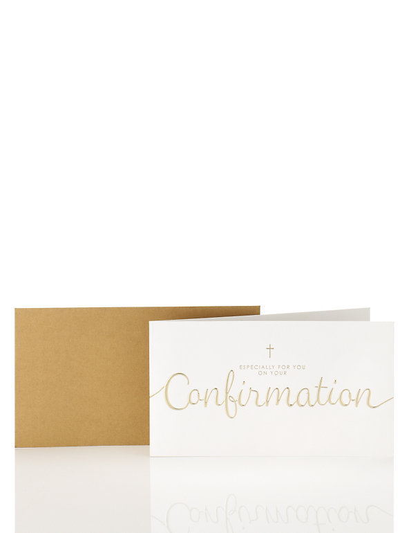 Confirmation Gold Text Money Wallet Card Image 1 of 2