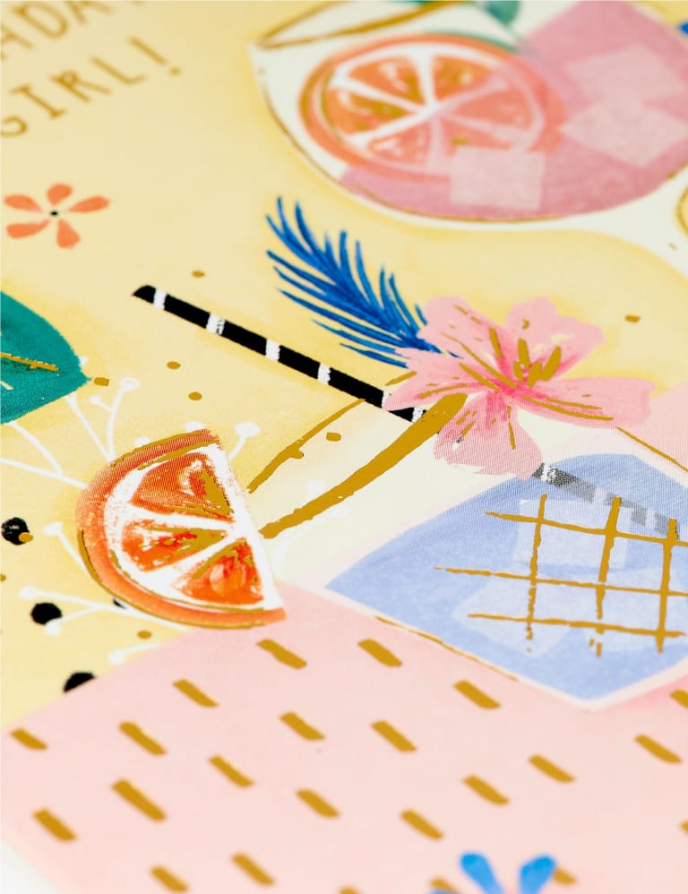 Contemporary Cocktails Birthday Card For Her M&S
