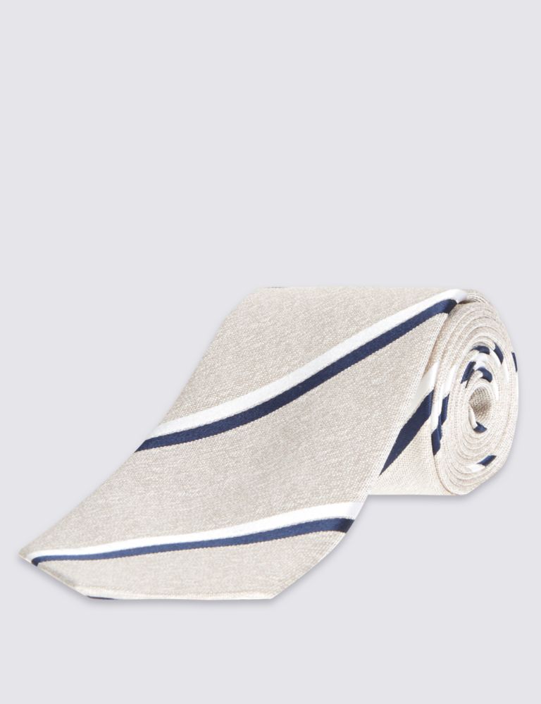 Contemporary Striped Tie with Silk 2 of 2