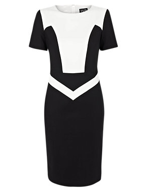 Contrast Panelled Shift Dress Image 2 of 8