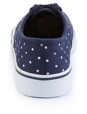 Contrast Sole Lace Up Spotted Trainers Image 2 of 5