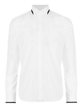 Contrast Trim Tailored Fit Long Sleeve Shirt Image 2 of 5