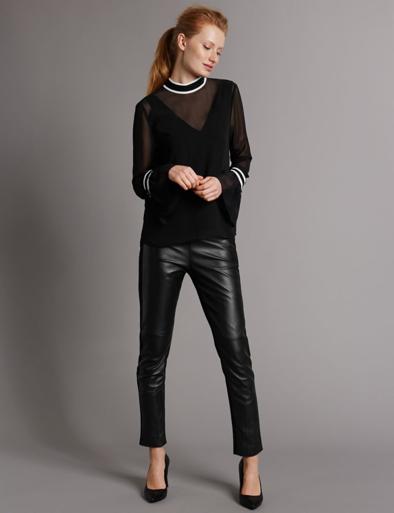 Contrasting Edge High Neck Blouse 6 of 6