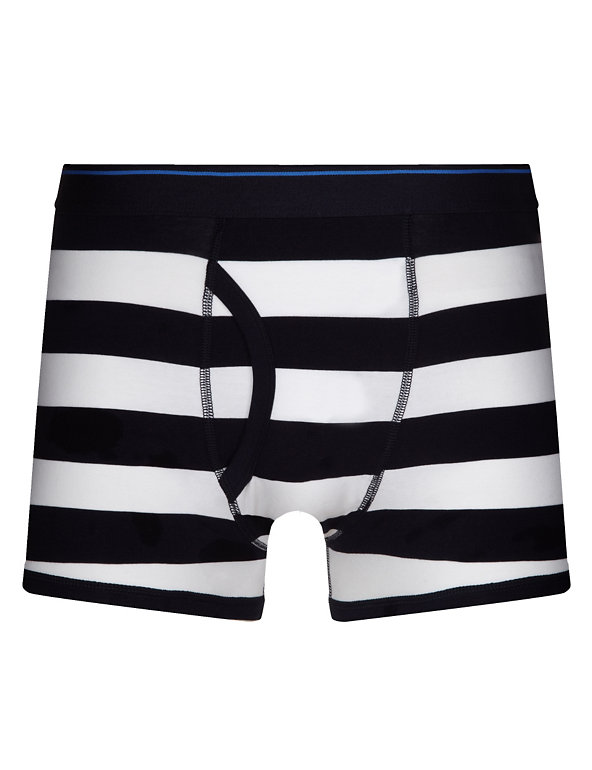 Cool & Fresh™ Stretch Cotton Block Striped Trunks with StayNEW™ Image 1 of 1