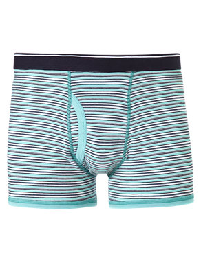 Cool & Fresh™ Stretch Cotton Nautical Striped Trunks with StayNEW™ Image 2 of 4