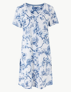 Cool Comfort™ Cotton Modal Floral Nightdress Image 2 of 4
