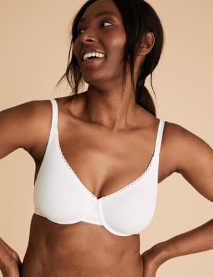 EX M&S 2110 Cool Comfort Cotton Rich Underwired Padded Full Cap Bra (S14)