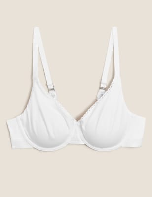 EX Marks & Spencer Underwire Cool Comfort Smoothing Cotton Rich Full Cup Bra  M&S (34A, White) : : Fashion