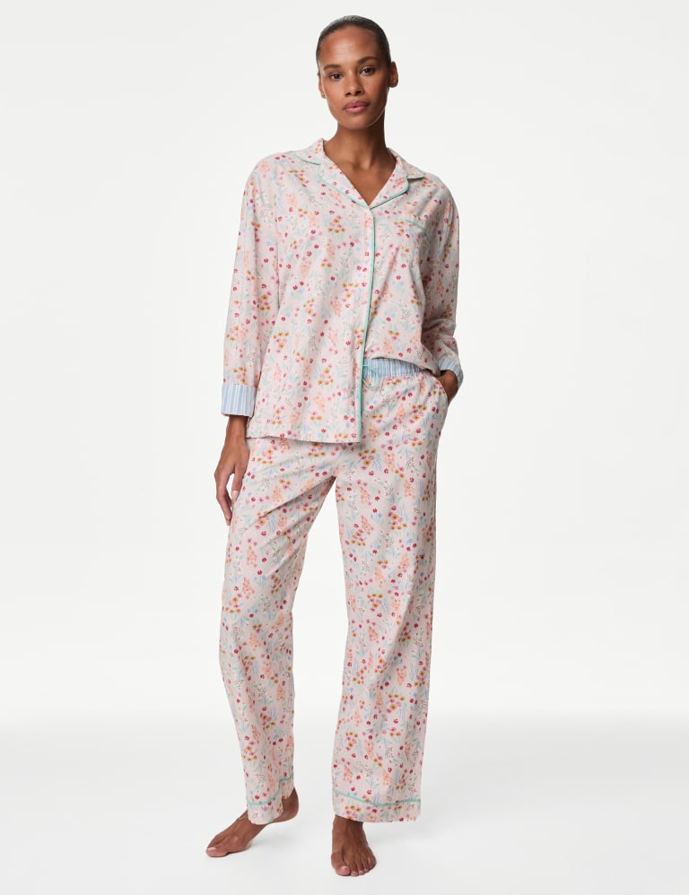 Cool Comfort™ Pure Cotton Floral Pyjama Bottoms 1 of 7