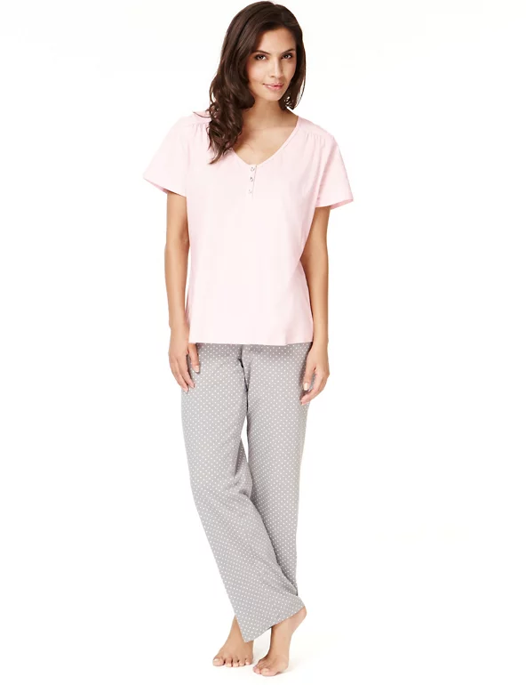 Specialize from now on delay Cool Comfort™ Pure Cotton Jersey Pyjama Set | Per Una | M&S