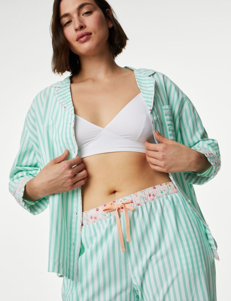 Cool Comfort™ Pure Cotton Striped Pyjama Bottoms 4 of 6