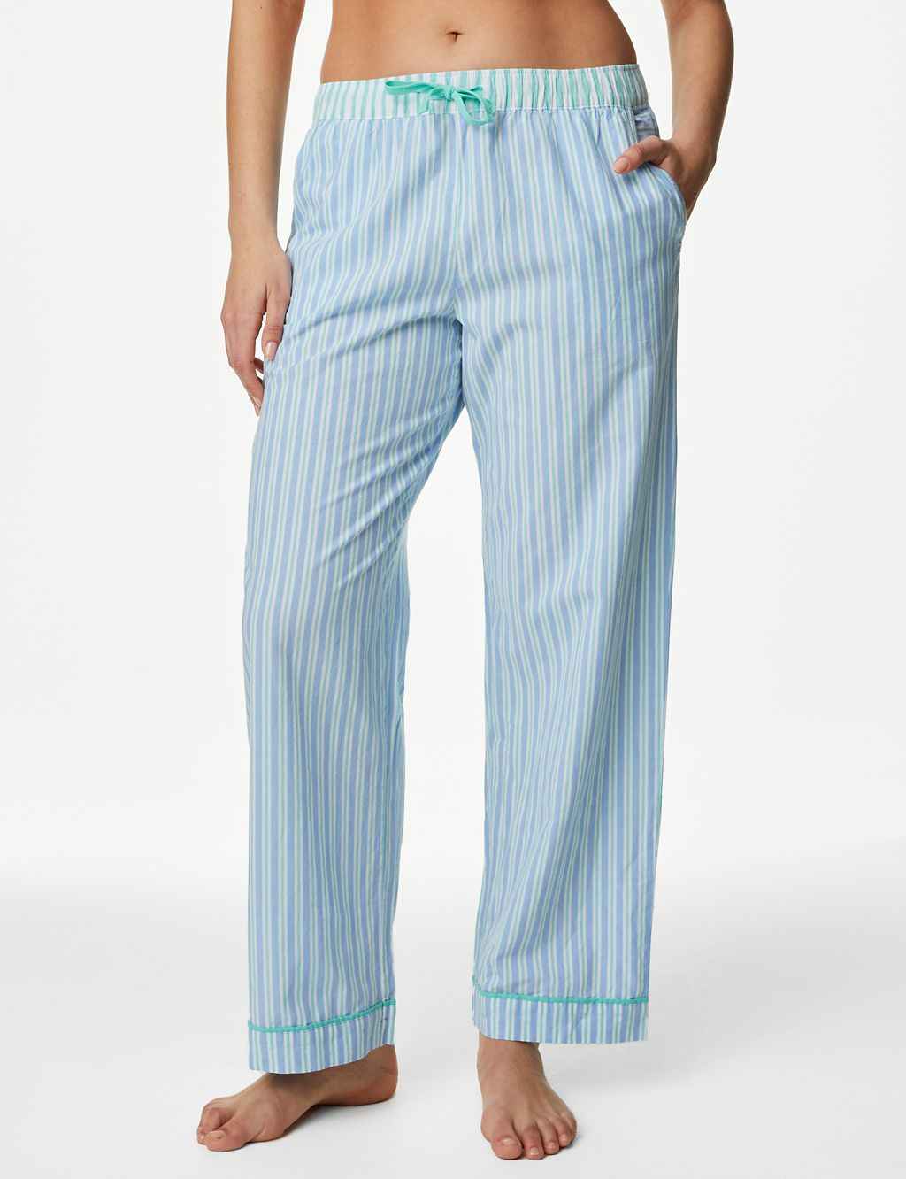 Cool Comfort™ Pure Cotton Striped Pyjama Bottoms 5 of 6