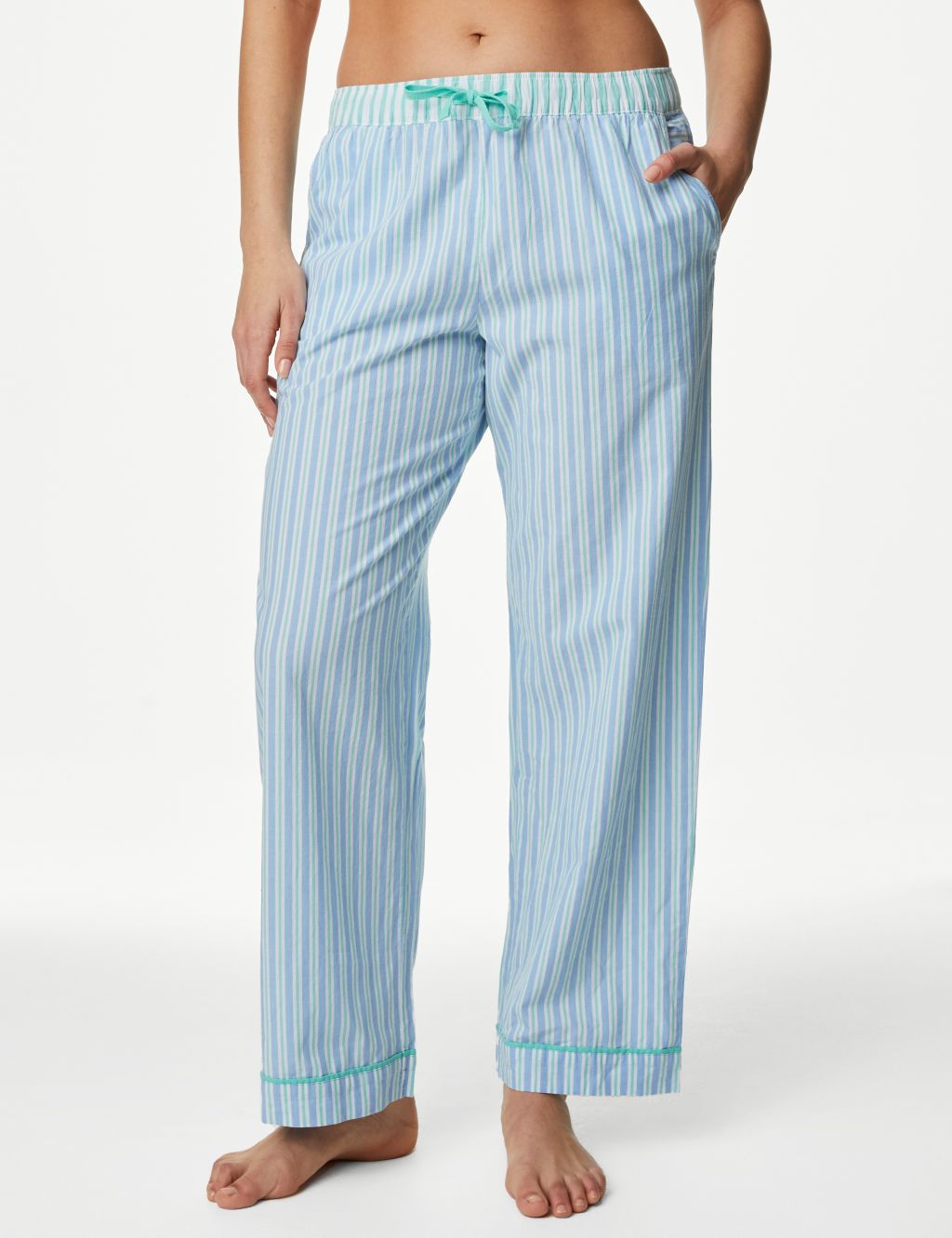 Cool Comfort™ Pure Cotton Striped Pyjama Bottoms 5 of 6
