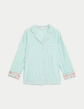 Cool Comfort™ Pure Cotton Striped Pyjama Top Image 2 of 6
