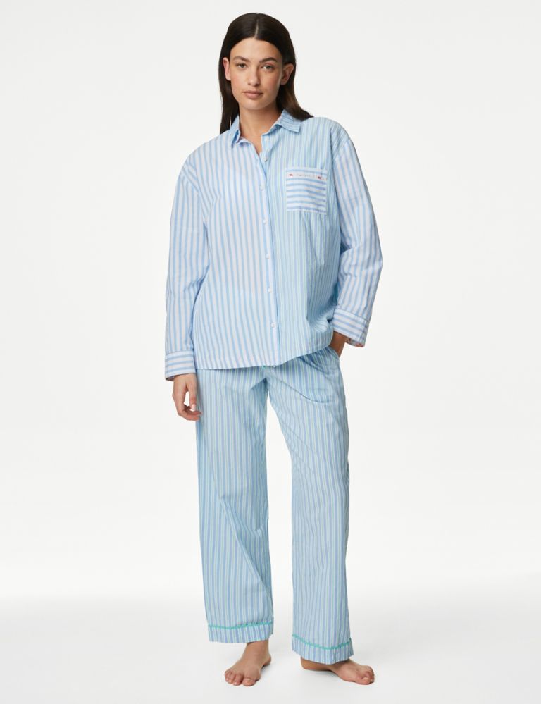 Cool Comfort™ Pure Cotton Striped Pyjama Top 5 of 6