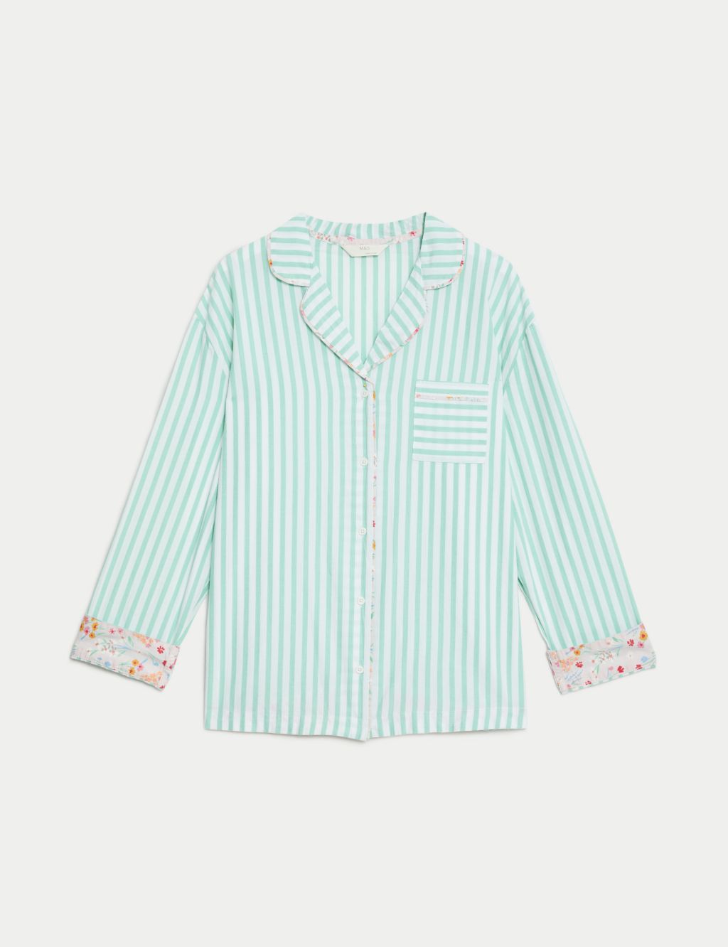 Cool Comfort™ Pure Cotton Striped Pyjama Top 1 of 6