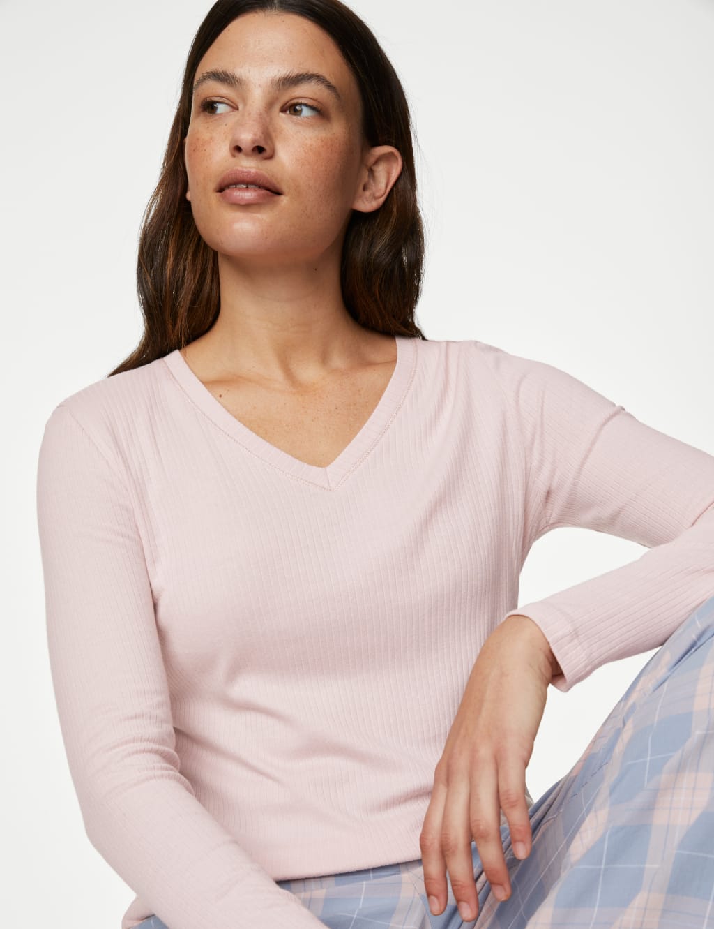 Ribbed pyjama top deals