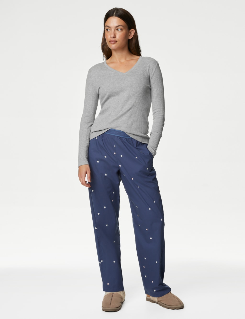 Ribbed pyjama top hot sale