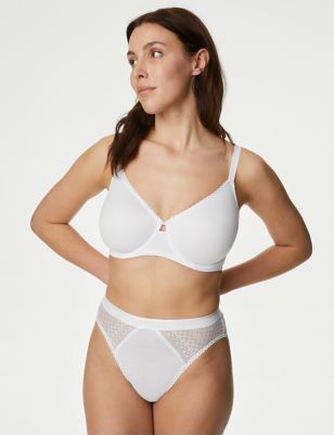 2 Pack Lace Trim Comfort Bras at Cotton Traders