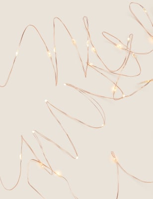 Copper Warm White Battery String Lights Image 2 of 5