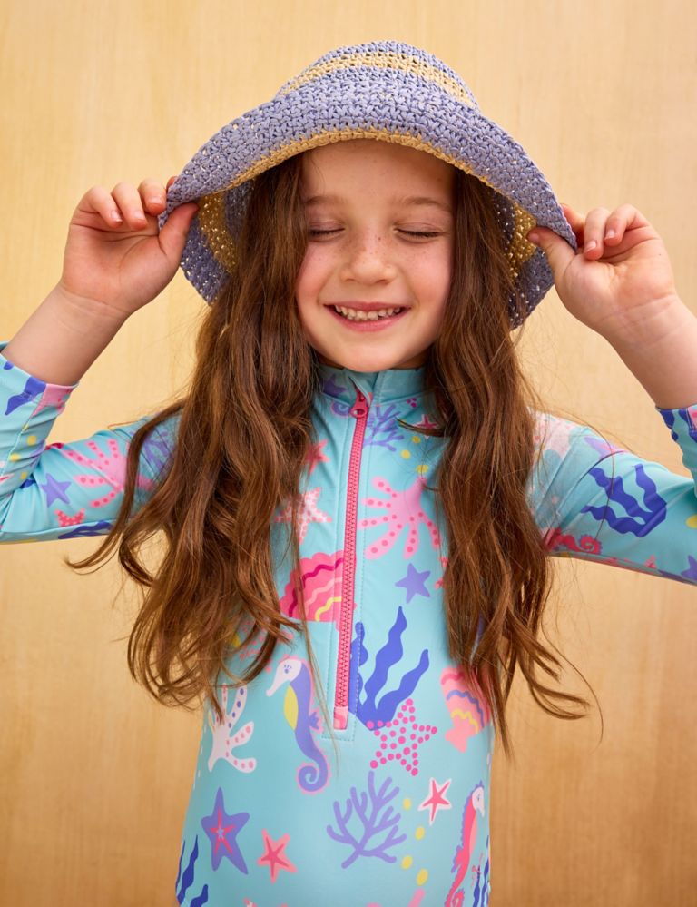 Coral Print Long Sleeve Swimsuit (3-9 Yrs) 3 of 5