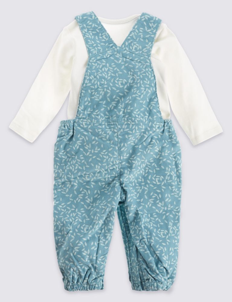 Cord All Over Print Dungarees and Bodysuit Outfit 2 of 6