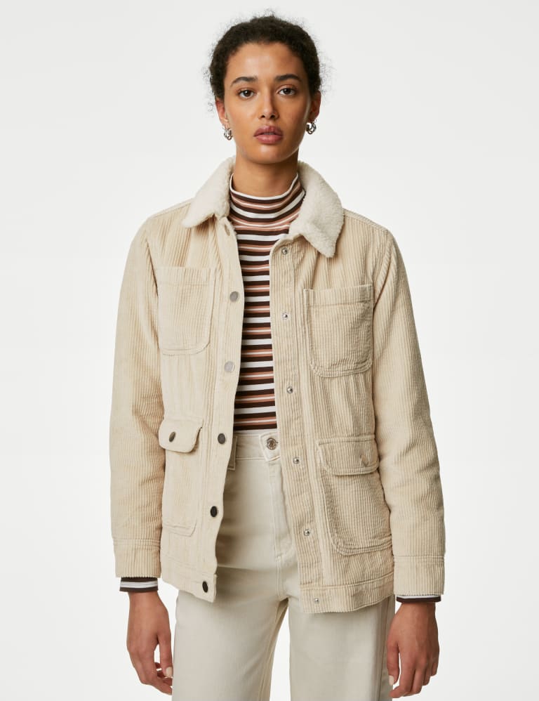 Cord Borg Lined Utility Jacket | M&S Collection | M&S