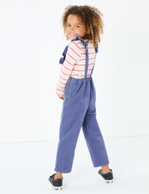girls cord dungarees