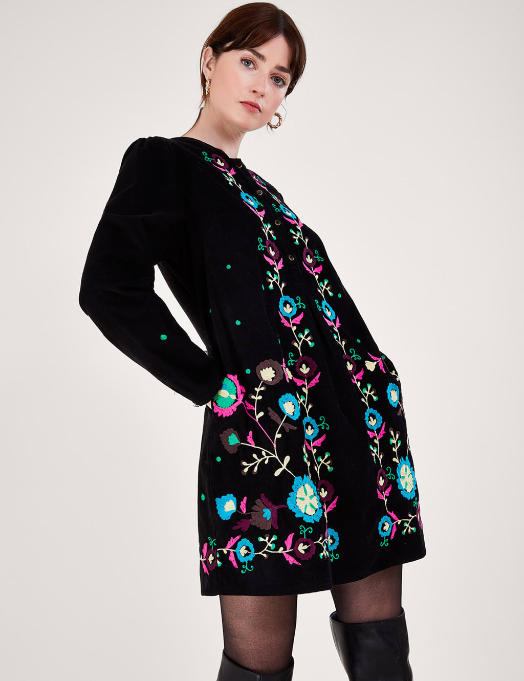 Msk embroidered shift dress store