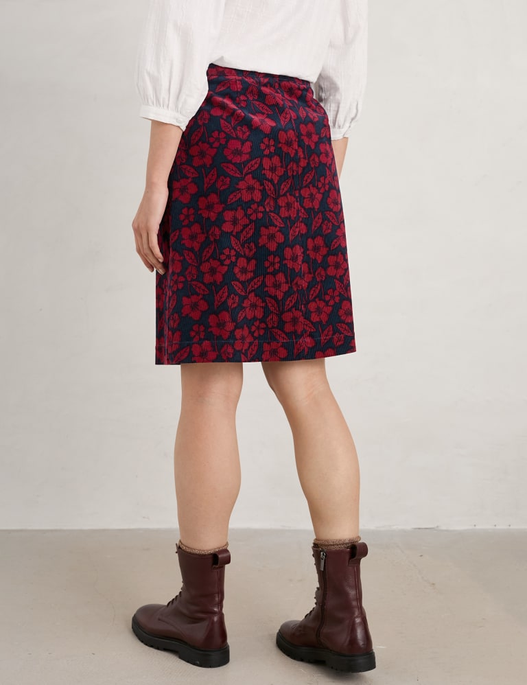 Black knee length cord hot sale skirt