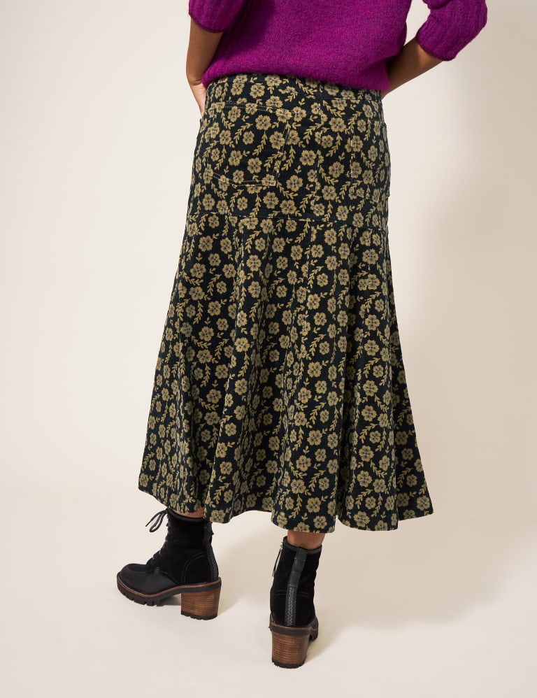 Cord hot sale floral skirt