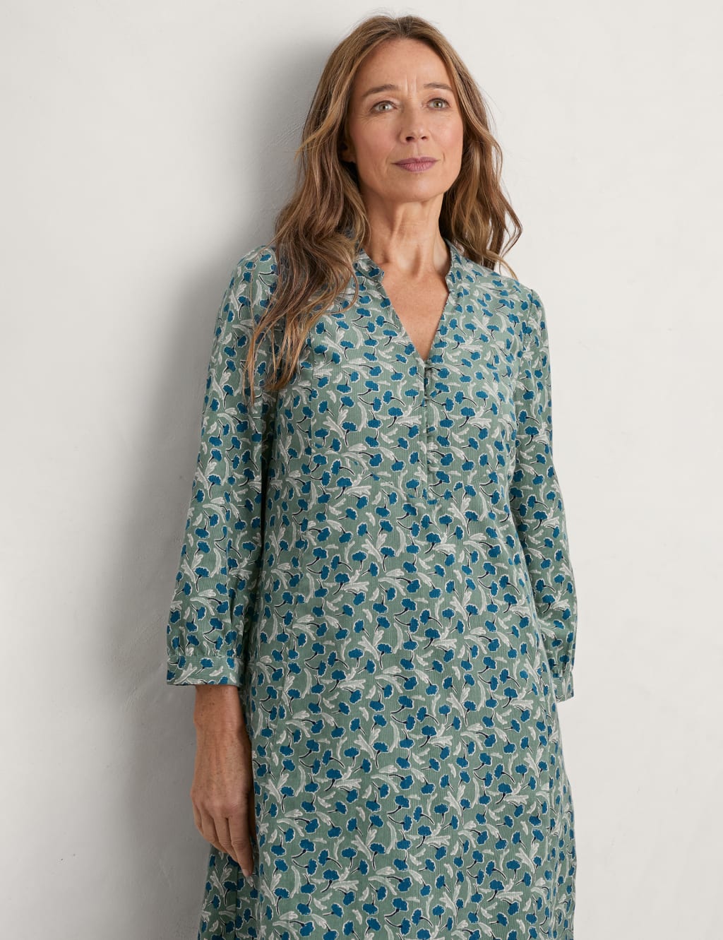 Cord Floral V-Neck Knee Length Shift Dress | Seasalt Cornwall | M&S