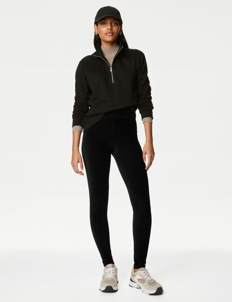 Hue Women's Corduroy Leggings, Black, L : : Clothing