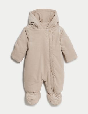 Cord Hooded Pramsuit (7lbs-1 Yrs) Image 2 of 6