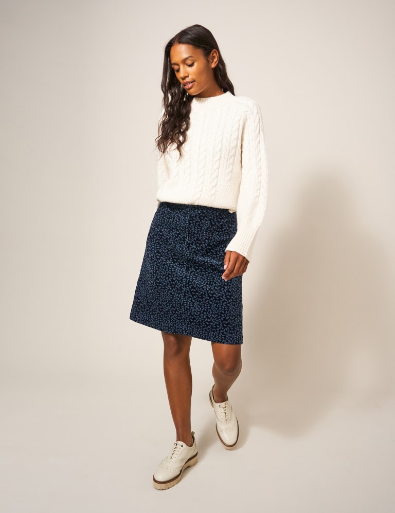 Corduroy skirt m&s top