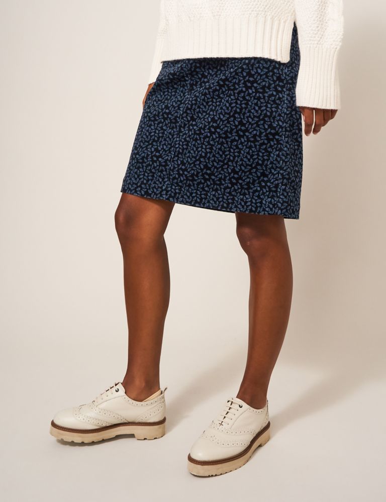 Cord Leaf Print Mini A-Line Skirt | White Stuff | M&S