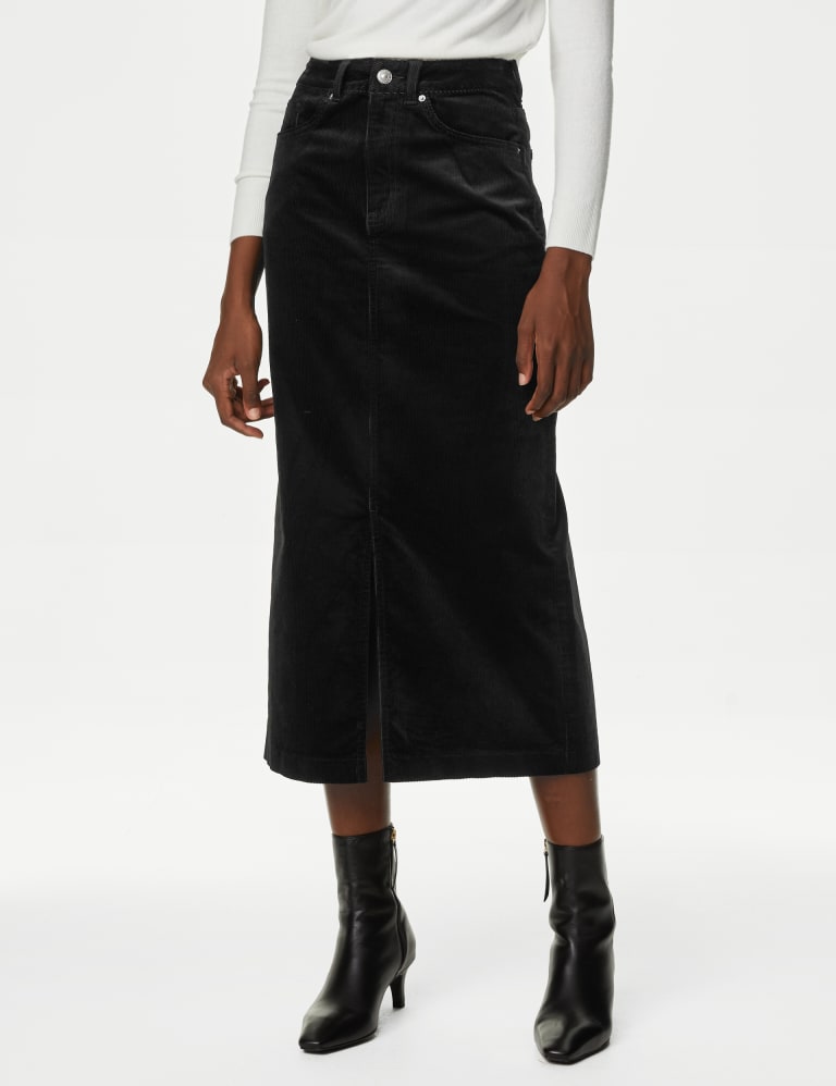 Long black 2025 skirt m&s