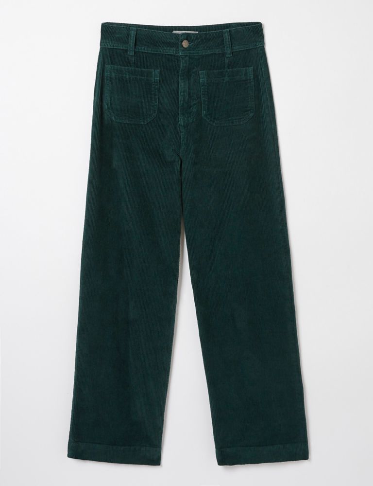 Cord Patch Pocket Wide Leg Cropped Trousers 2 of 5