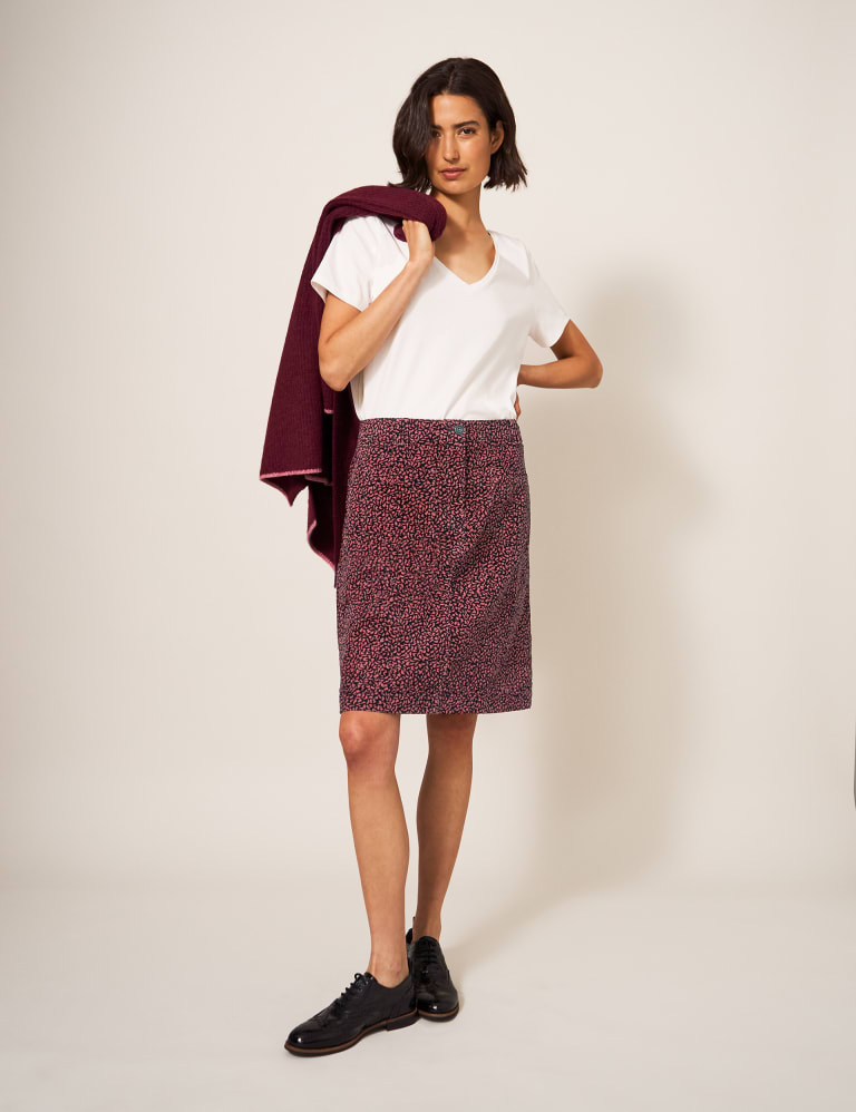 A line cord deals skirt knee length