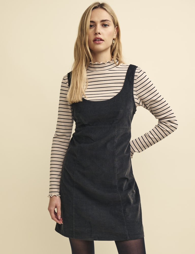 Easy Dungaree Dress - Washed Black