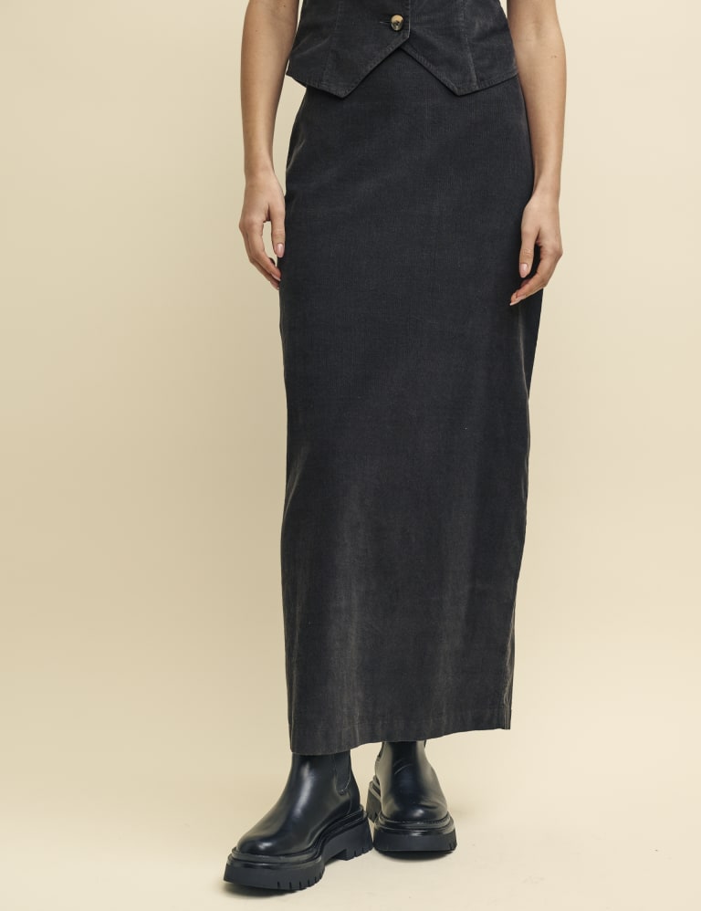 Cord Split Back Midaxi Column Skirt Nobody s Child M S