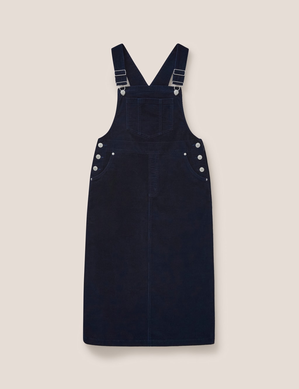 Denim pinafore dress knee length online