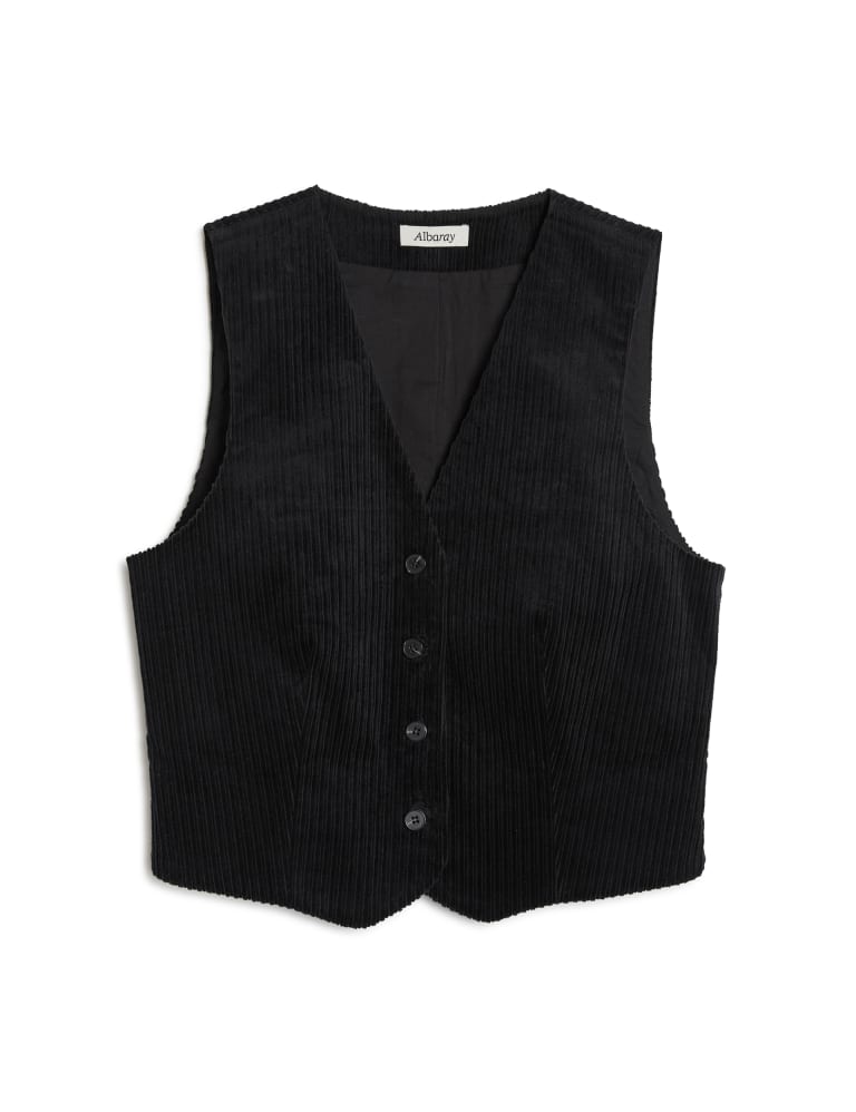 Cord Tailored Single Breasted Waistcoat Albaray M S