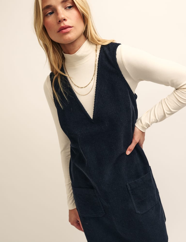 Shift dress v neck cheap