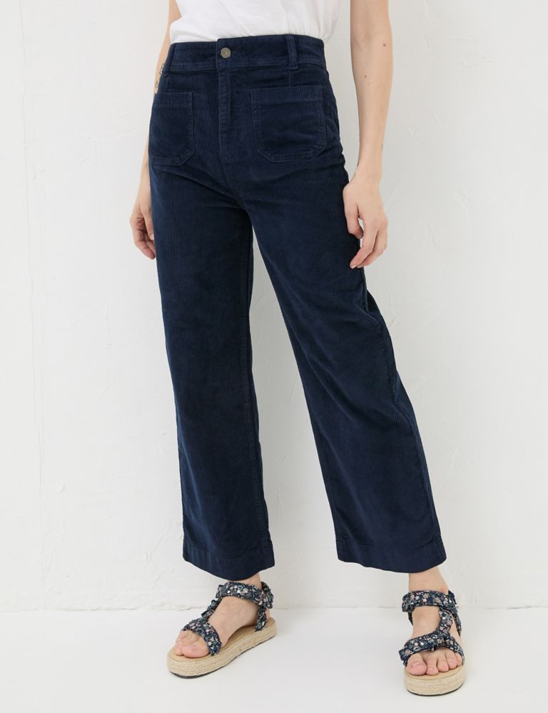 Cord Wide Leg Cropped Trousers 4 of 5